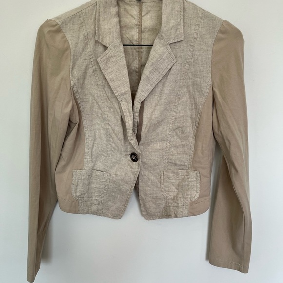 Eric Alexandre Linen Blazer Cream Beige Women’s Jacket EU 38 - Picture 4 of 7